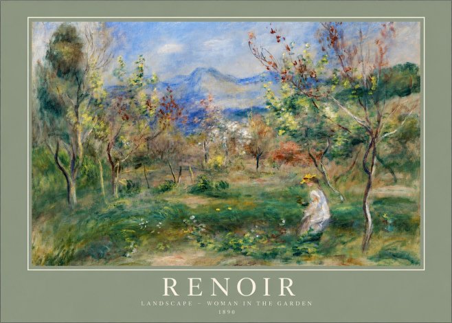 Renoir Landscape - Woman in the Garden No2 - Affiche