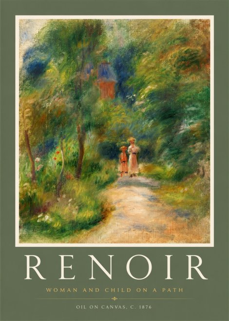 Renoir Woman and Child in a Landscape II No2 - Affiche