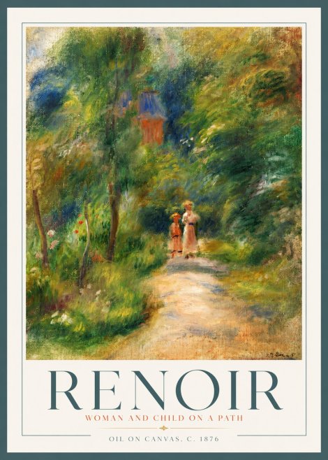 Renoir Woman and Child in a Landscape II No4 - Affiche