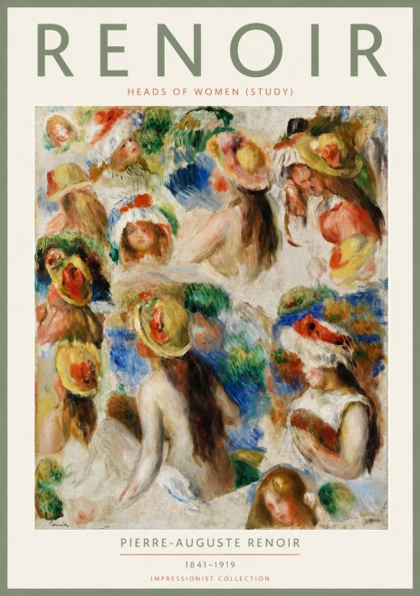 Renoir Heads of Women (Study) No2 - Affiche