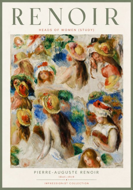 Renoir Heads of Women (Study) No4 - Affiche