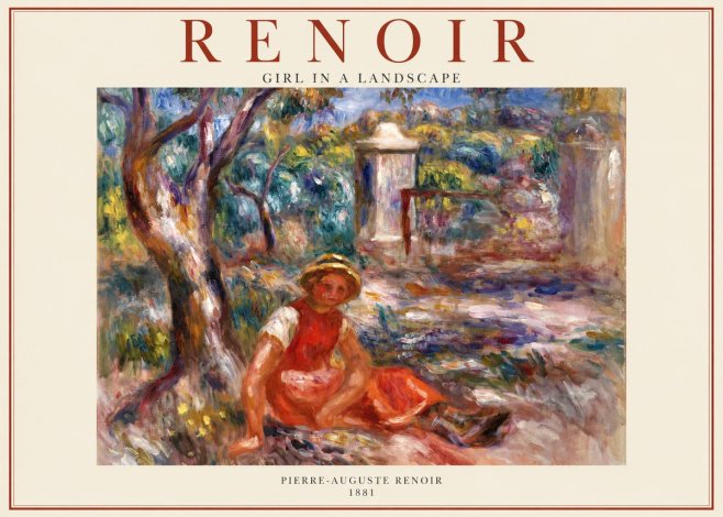 Renoir Girl in a Landscape No1 - Affiche