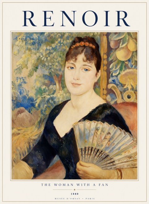 Renoir The Woman with a Fan No1 - Affiche