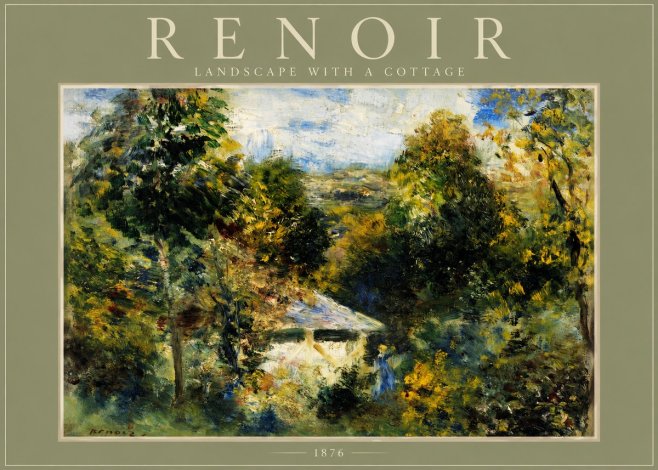 Renoir Landscape with a Cottage No2 - Affiche