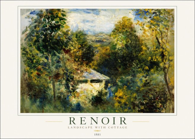 Renoir Landscape with a Cottage No3 - Affiche