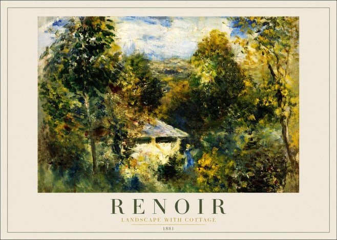 Renoir Landscape with a Cottage No4 - Affiche