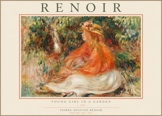 Renoir The Blonde Bather (Jeune Fille Au Chapeau) No3 - Affiche