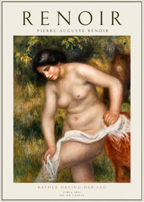 Renoir Bather Drying Her Leg No1 - Affiche