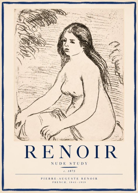 Renoir Nude Study No3 - Affiche