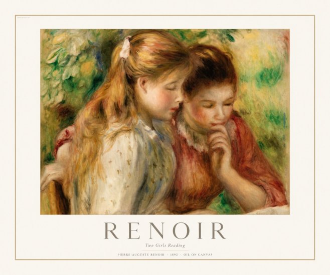 Renoir Two Girls Reading No1 - Affiche
