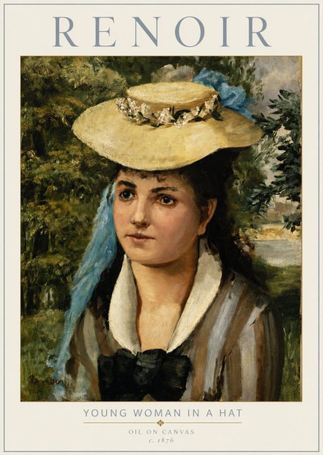 Renoir Young Woman in a Hat No3 - Affiche