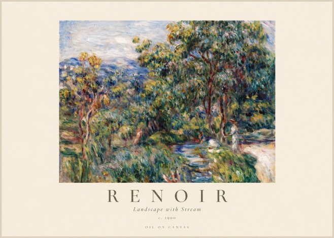 Renoir Landscape with Stream No1 - Affiche