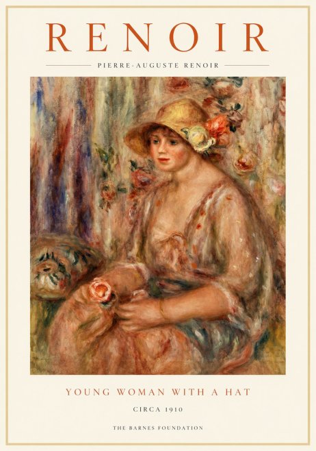 Renoir Young Woman with a Hat No1 - Affiche