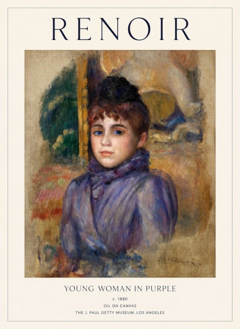 Renoir Young Woman in Purple No1 - Affiche