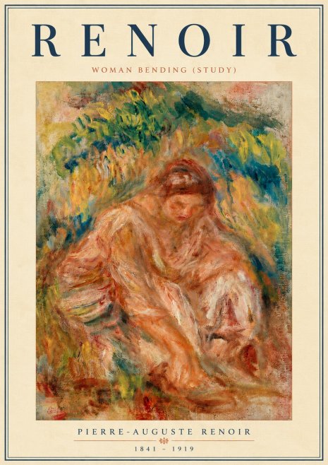 Renoir Woman Bending (Study) No6 - Affiche
