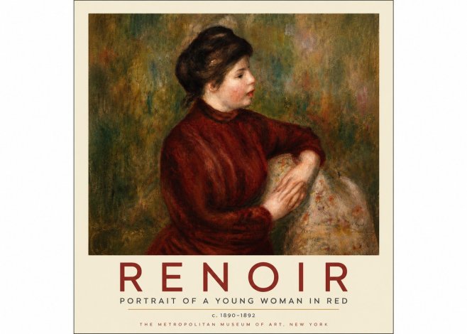 Renoir Young Woman in Red No3 - Affiche