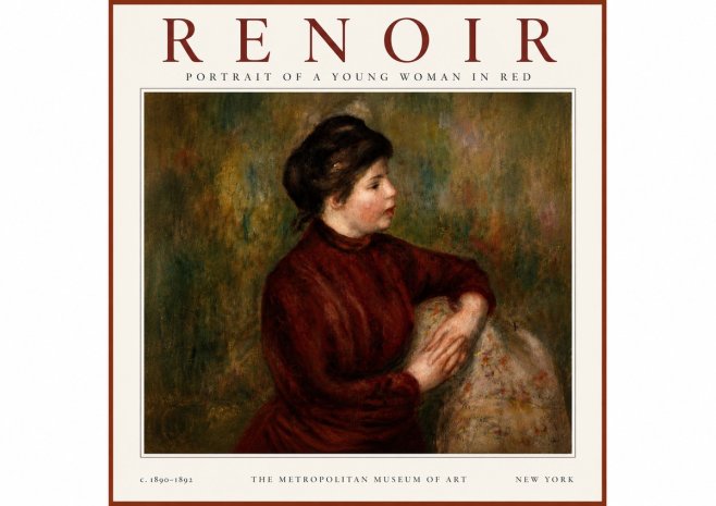 Renoir Young Woman in Red No4 - Affiche
