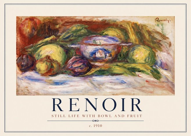 Renoir Still Life with Bowl and Fruit No2 - Affiche