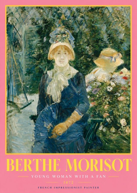 Berthe Morisot Young Woman with a Fan I No4 - Affiche