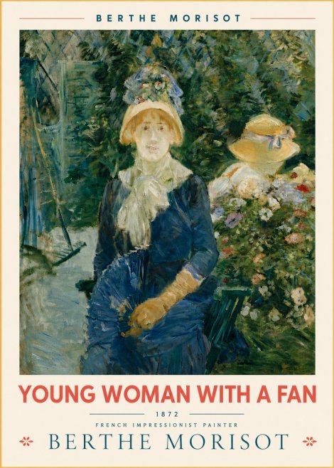 Berthe Morisot Young Woman with a Fan I No6 - Affiche