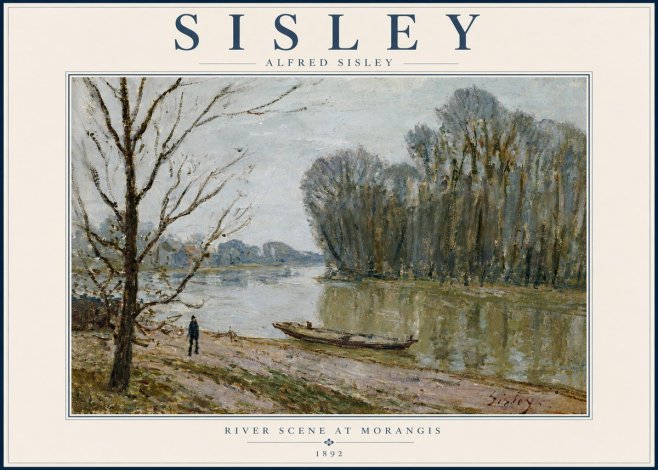 Sisley River Scene at Morangis No4 - Affiche