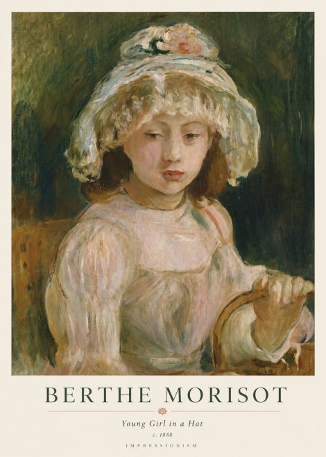 Berthe Morisot Young Girl in a Hat No1 - Affiche