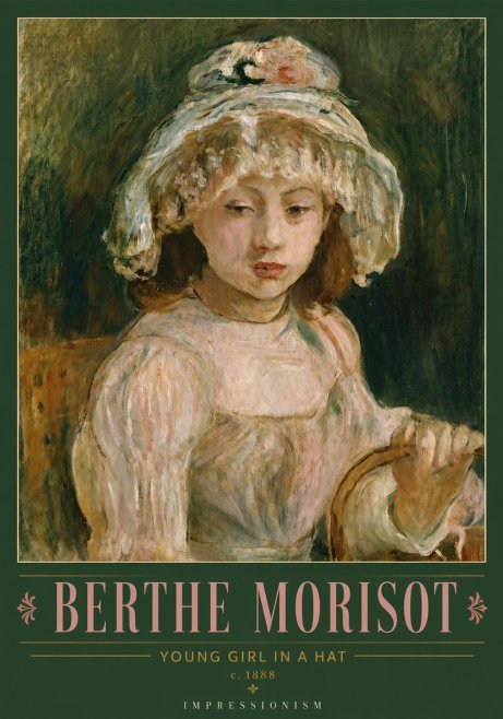 Berthe Morisot Young Girl in a Hat No4 - Affiche