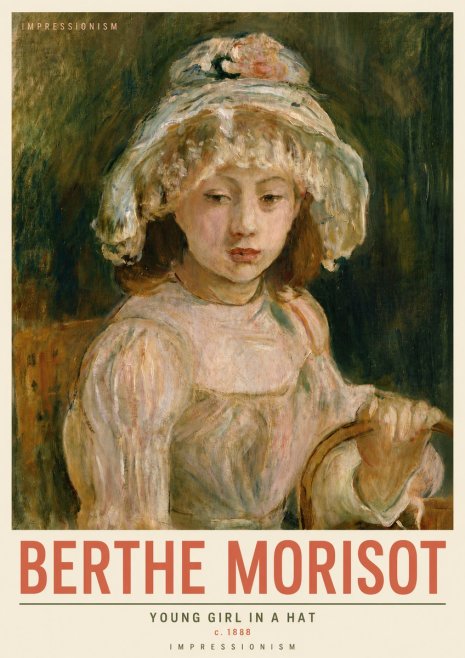 Berthe Morisot Young Girl in a Hat No5 - Affiche