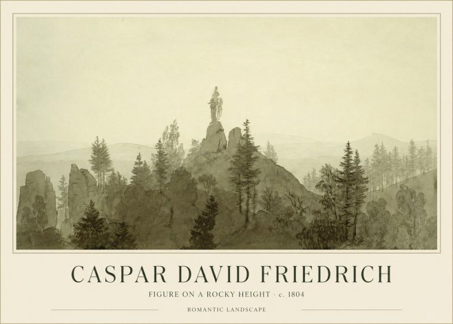 Caspar David Friedrich Figure on a Rocky Height No1 - Affiche