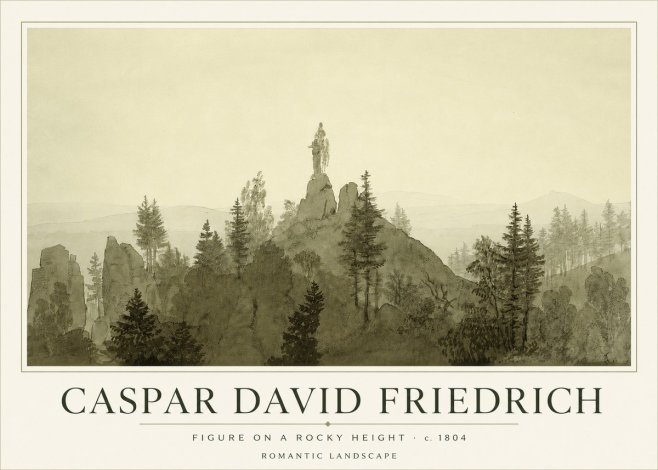 Caspar David Friedrich Figure on a Rocky Height No3 - Affiche