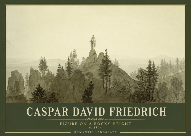Caspar David Friedrich Figure on a Rocky Height No4 - Affiche