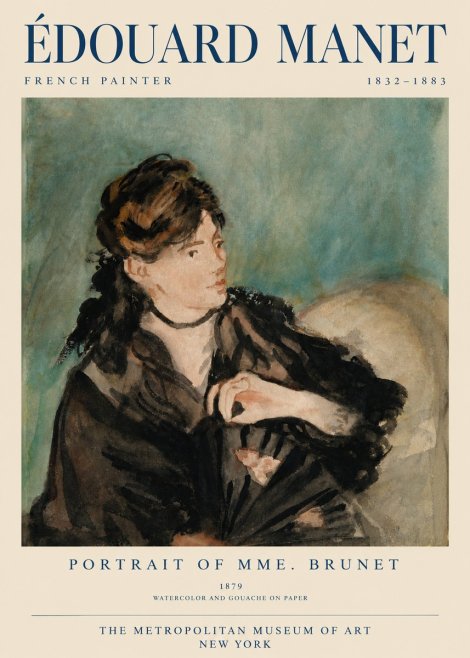 Édouard Manet Portrait of Mme. Brunet No4 - Affiche