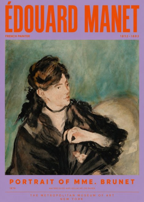 Édouard Manet Portrait of Mme. Brunet No6 - Affiche