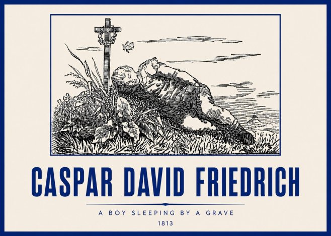 Caspar David Friedrich A Boy Sleeping by a Grave No6 - Affiche