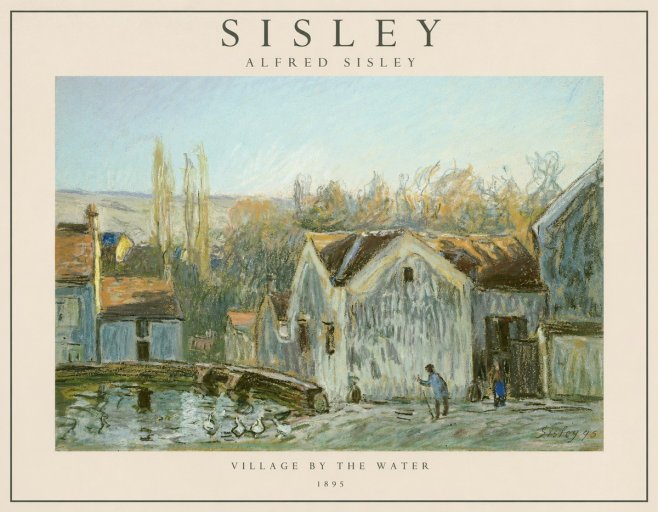 Sisley Village by the Water No1 - Affiche