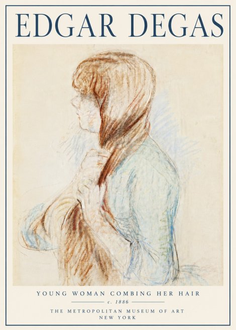 Edgar Degas Young Woman Combing Her Hair No6 - Affiche