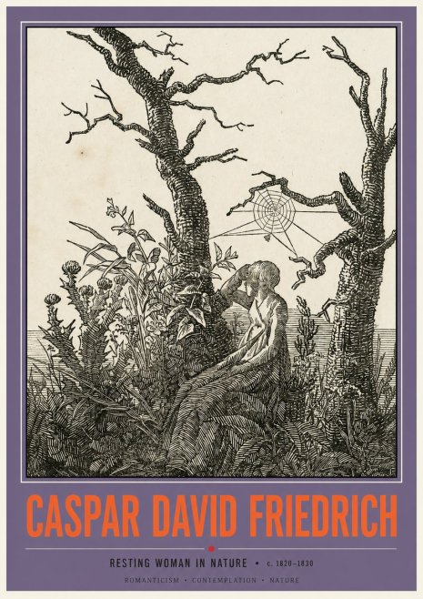 Caspar David Friedrich Resting Woman in Nature No2 - Affiche