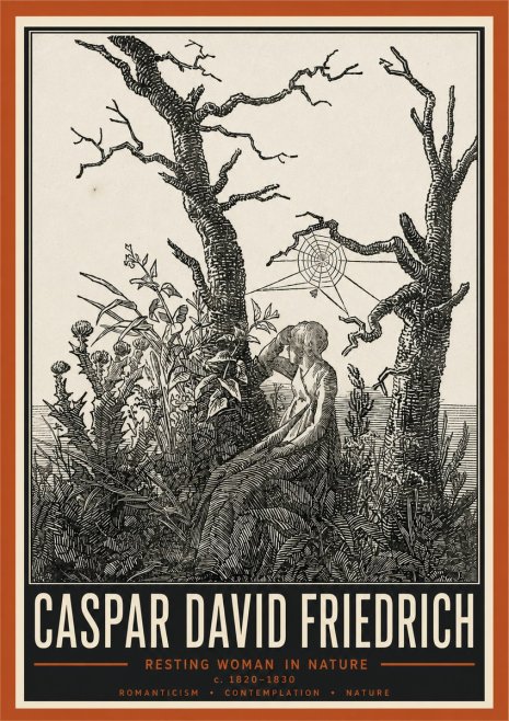 Caspar David Friedrich Resting Woman in Nature No6 - Affiche
