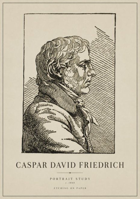 Caspar David Friedrich Portrait Study No1 - Affiche