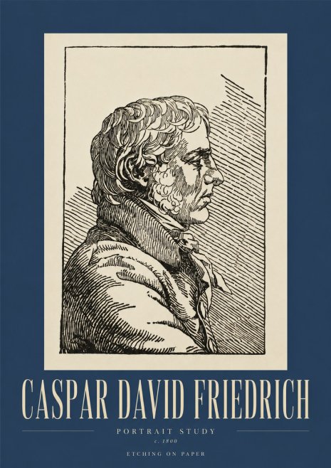 Caspar David Friedrich Portrait Study No3 - Affiche