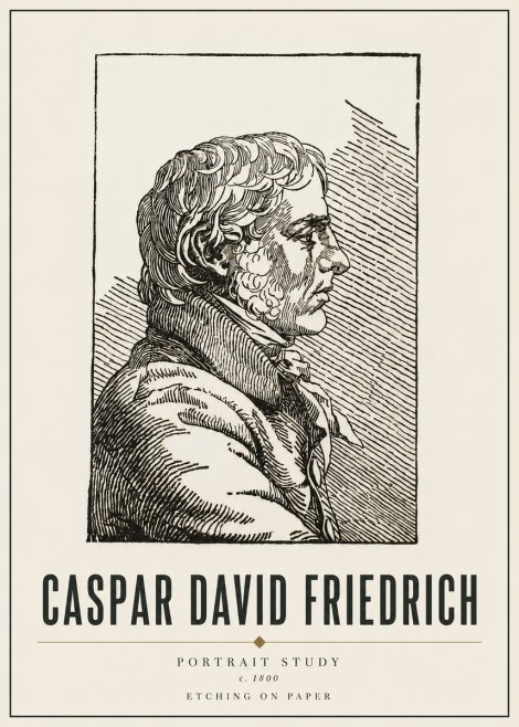 Caspar David Friedrich Portrait Study No4 - Affiche