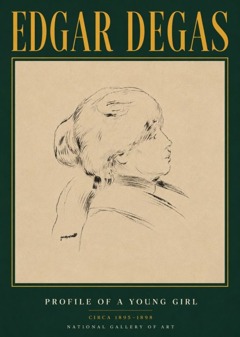 Edgar Degas Profile of a Young Girl No4 - Affiche
