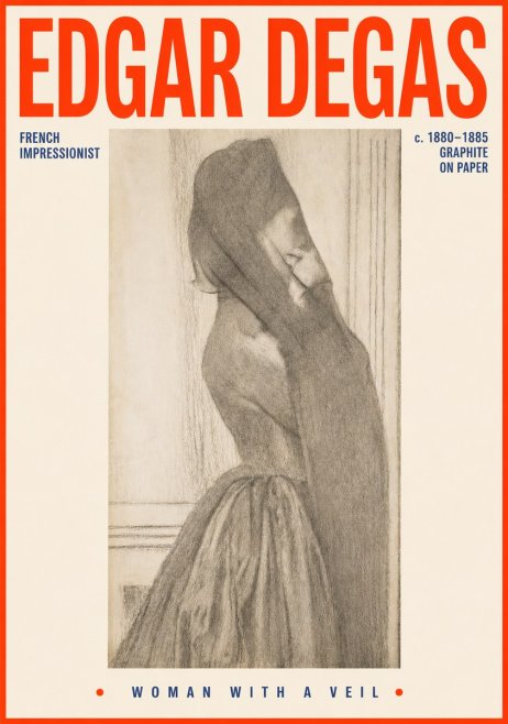 Edgar Degas Woman with a Veil No4 - Affiche