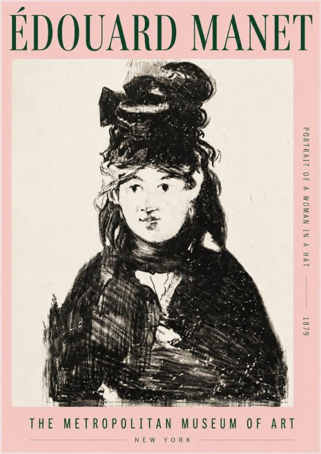 Édouard Manet Portrait of a Woman in a Hat No3 - Affiche