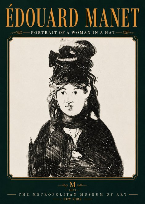 Édouard Manet Portrait of a Woman in a Hat No6 - Affiche