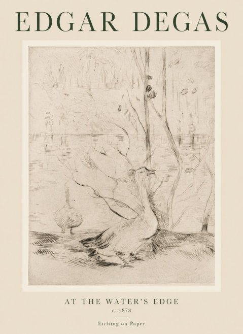 Edgar Degas At the Water's Edge No1 - Affiche