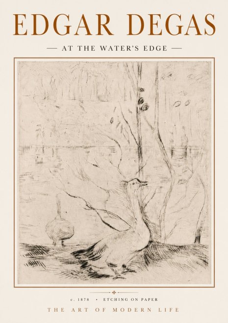 Edgar Degas At the Water's Edge No5 - Affiche