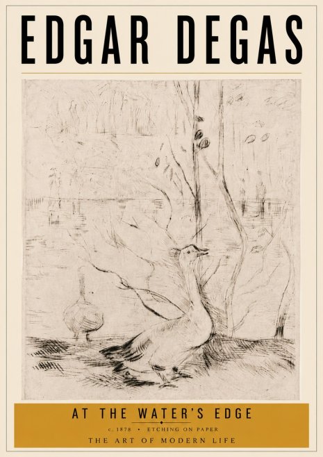 Edgar Degas At the Water's Edge No6 - Affiche