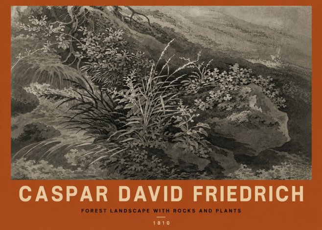 Caspar David Friedrich Forest Landscape with Rocks and Plants No2 - Affiche