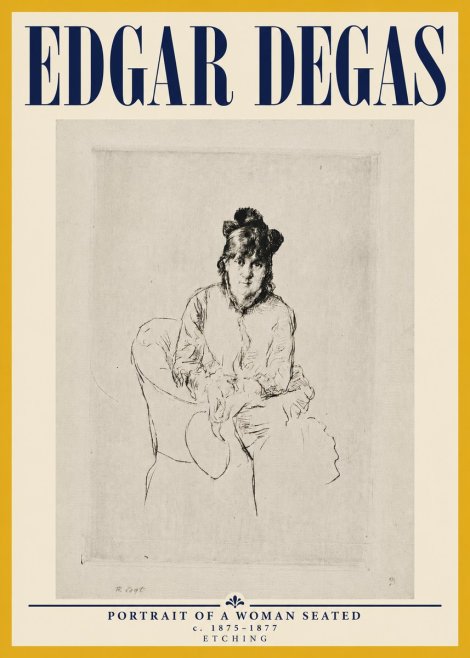 Edgar Degas Portrait of a Woman Seated No5 - Affiche